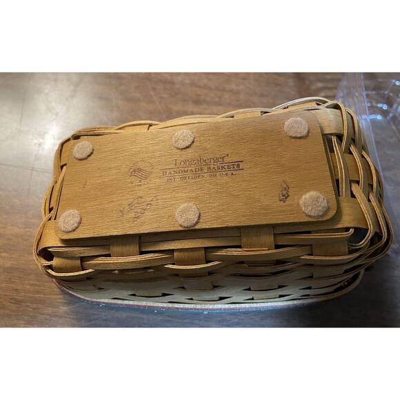 Longaberger 2007 Holiday Helper Sleigh Basket W/ Liner, Bread, Crackers, Fruit - Picture 8 of 8